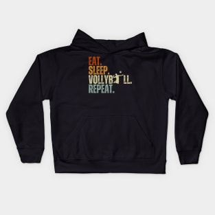 Eat Sleep Volleyball Repeat Funny Volleyball Players Kids Hoodie